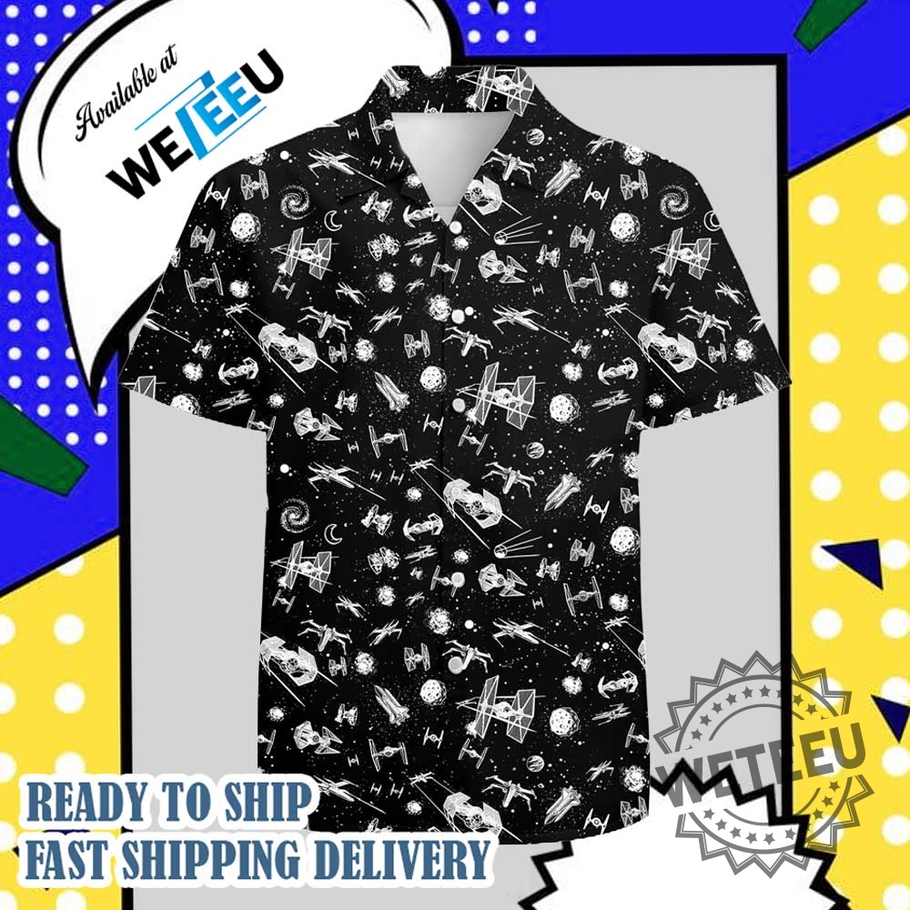 Star Wars Space Battle Shirt  Tie Fighter  Xwing Pattern Buttonup For Fans