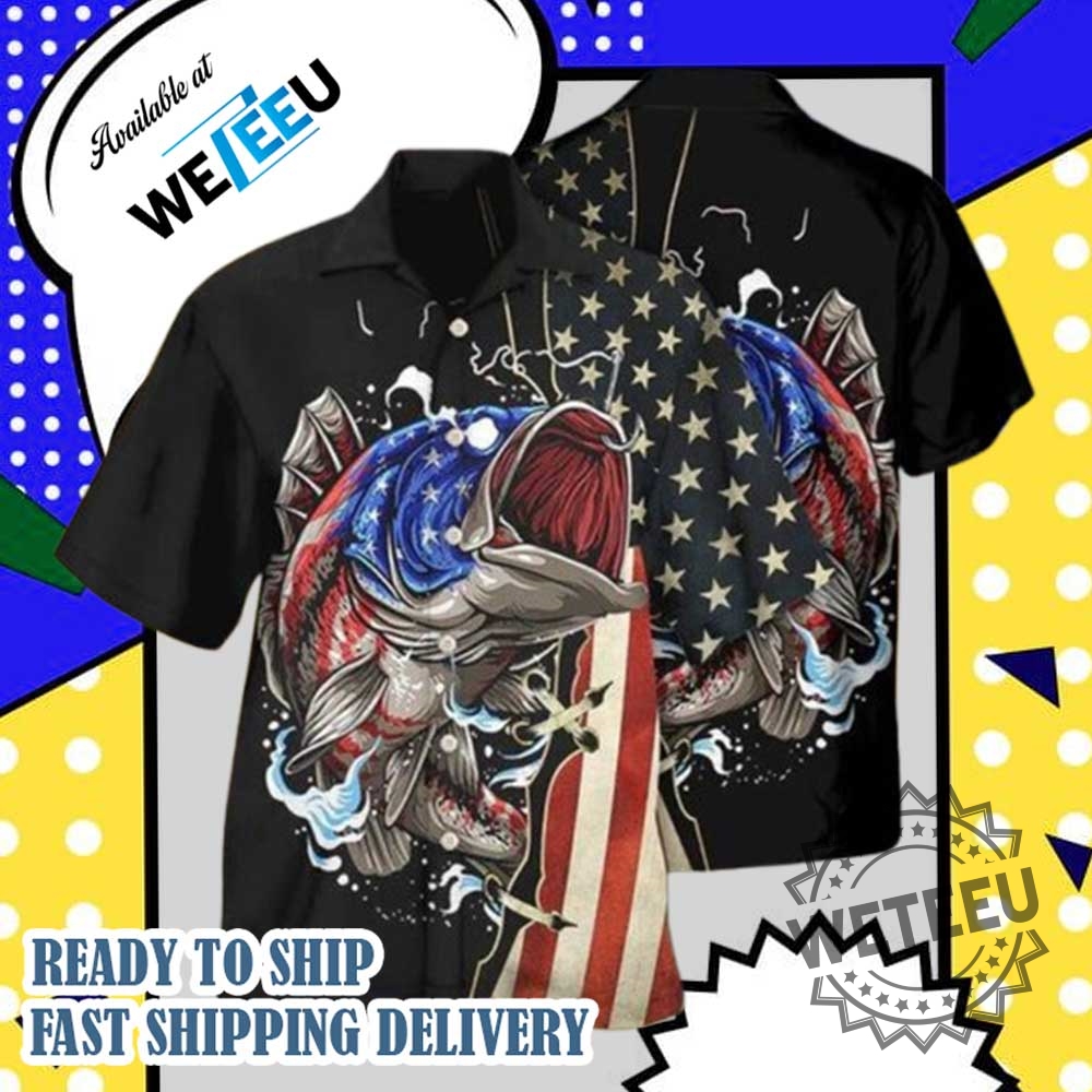Fishing Independence Day Hawaiian Shirt