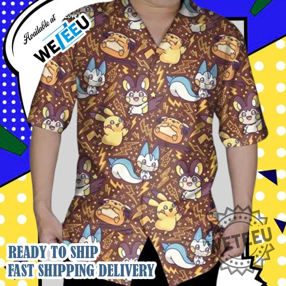 Pikachu Pachirisu Electric Type Pokemon Hawaiian Shirt And Shorts 5 Pikachu Pachirisu Electric Type Pokemon Hawaiian Shirt And Shorts