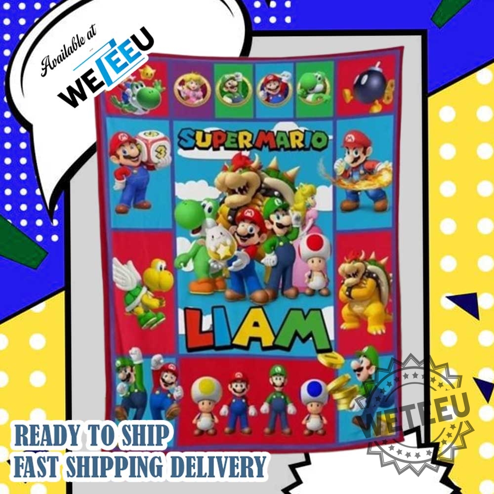 "Top Pokemon-Themed Apparel: Hawaiian Shirts, T-Shirts, and More" 17 Super Mario Birthday Kid Gift Custom Fleece Blanket