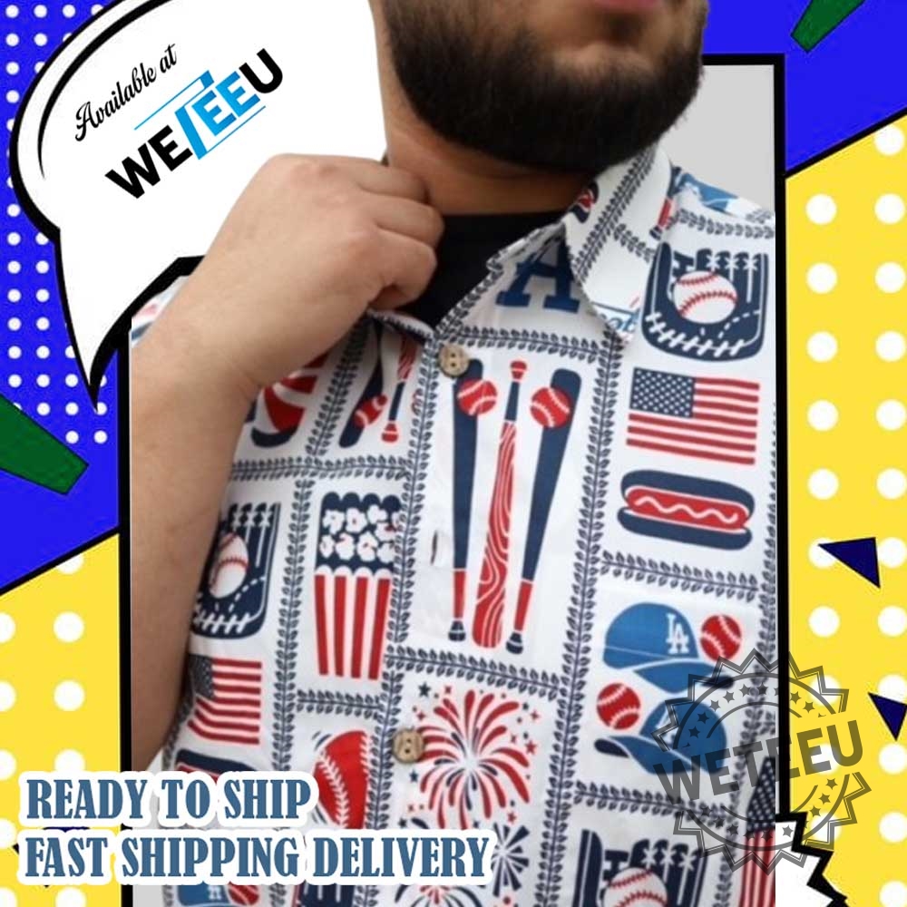 La Dodgers 4Th Of July 2025 Hawaiian Shirt 3 LA Dodgers 4th Of July 2025 Hawaiian Shirt