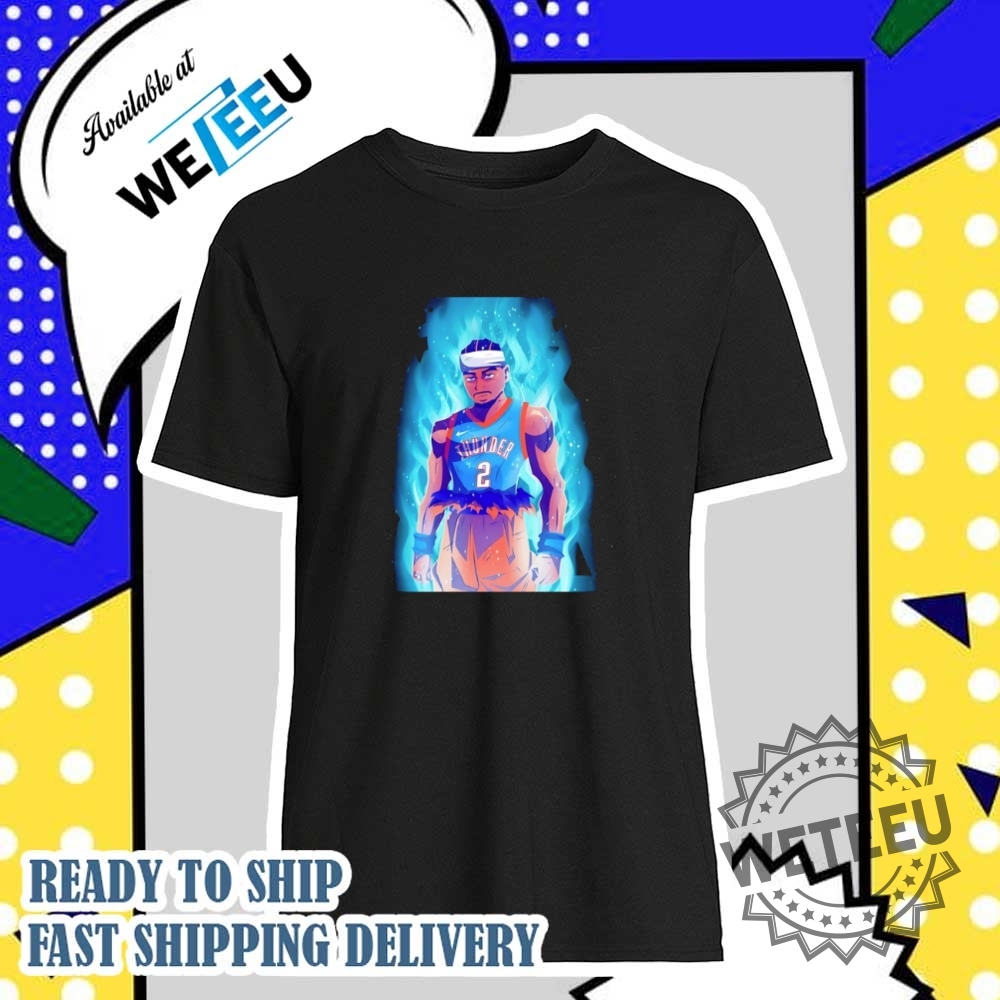 Shai Gilgeousalexander Oklahoma City Thunder Fire Cartoon Shirt
