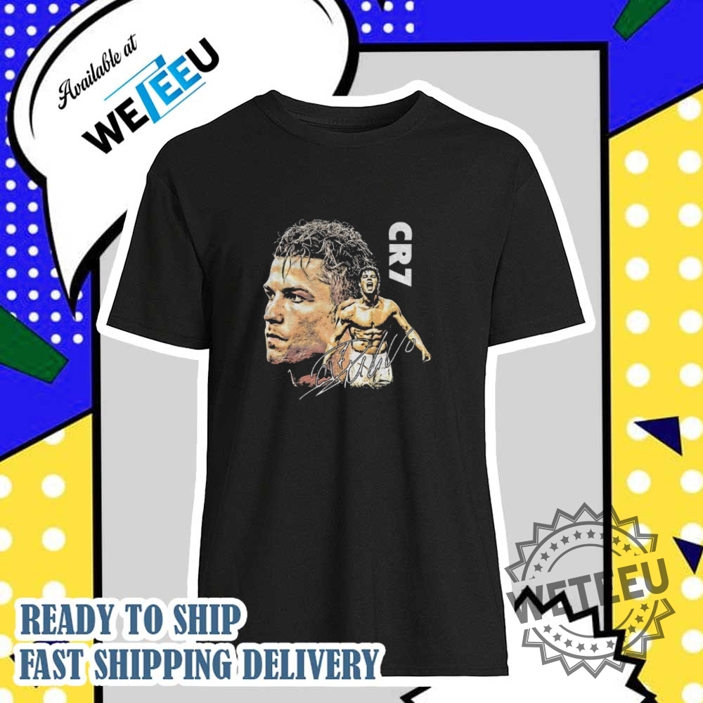 Cr7 Cristiano Ronaldo Big Head Graphic Signature Shirt