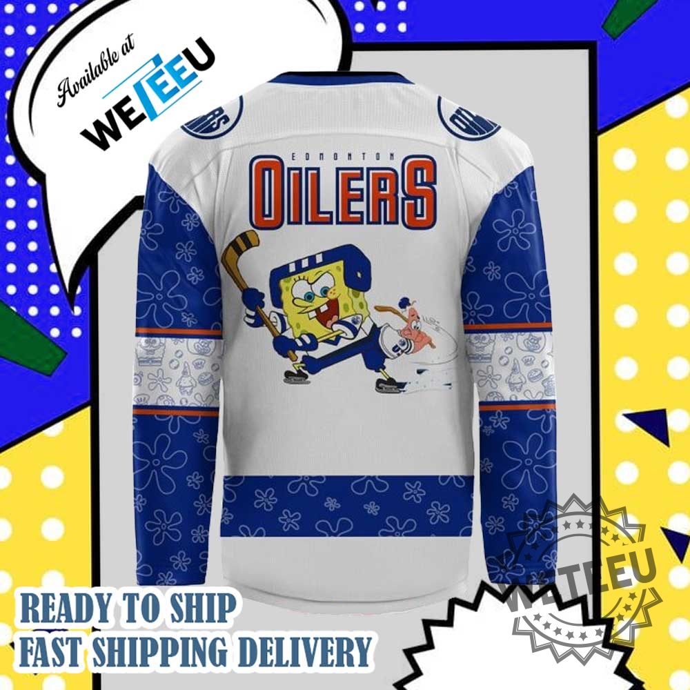 Edmonton Oilers Spongebob 25Th Anniversary Special Hockey Jersey 5 Edmonton Oilers Spongebob 25th Anniversary Special Hockey Jersey
