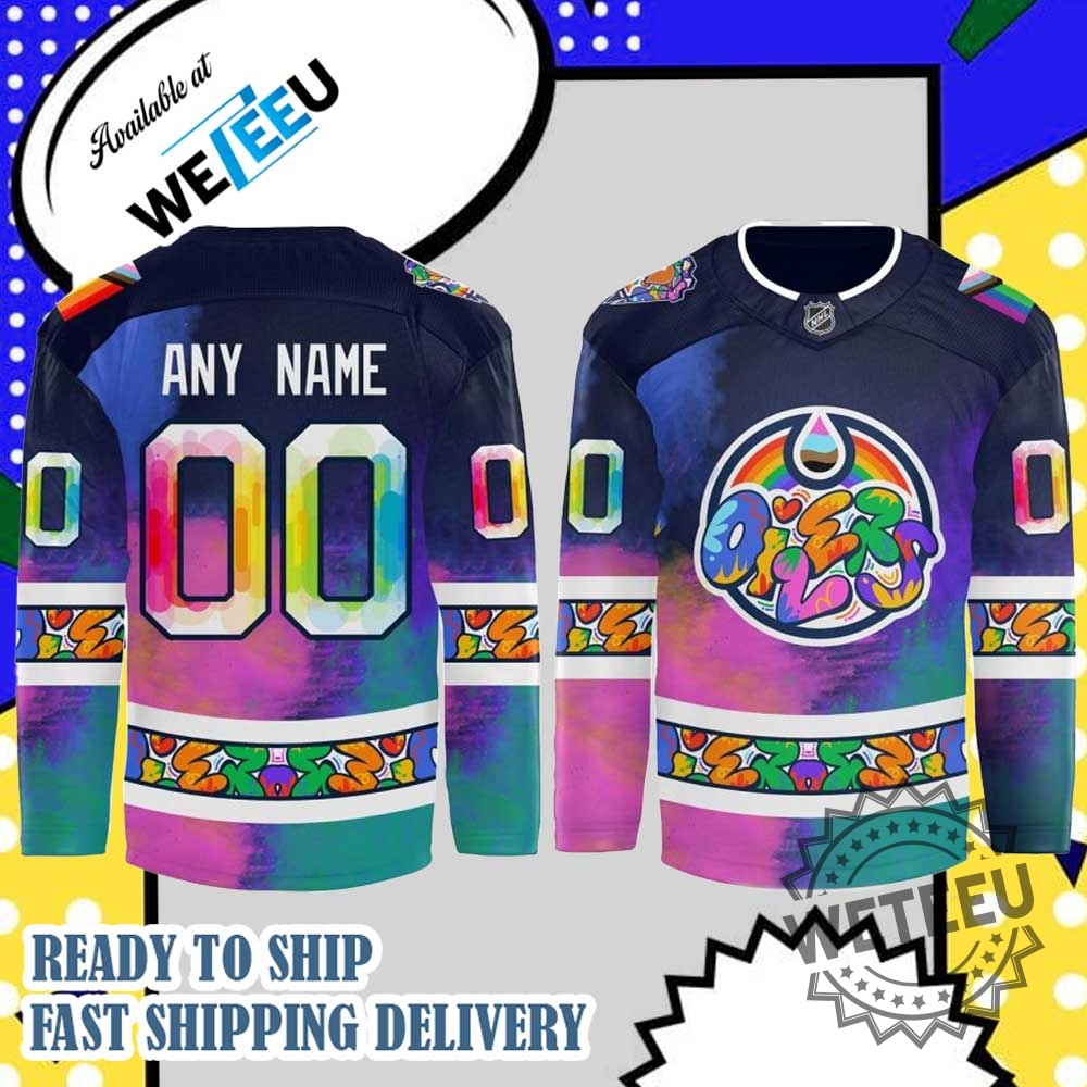 "Unique Edmonton Oilers and Dodgers Jerseys: Celebrate Pride and Anime" 3 Edmonton Oilers 2025 Pride Month Nhl Jersey