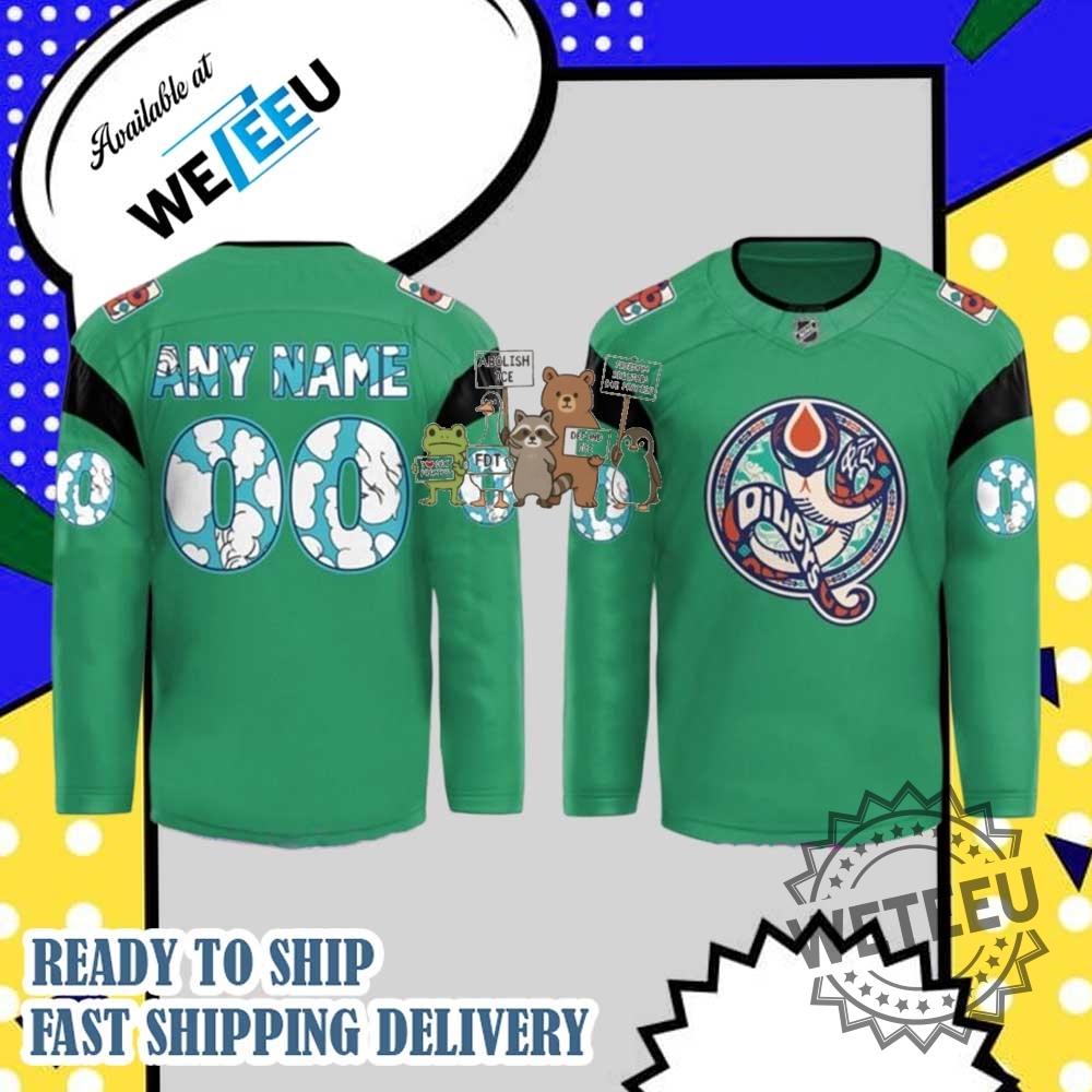 "Unique Edmonton Oilers and Dodgers Jerseys: Celebrate Pride and Anime" 19 Protest Frog Goose Raccoon Bear Penguin Abolish Ice Fdt Defund Ice Shirt