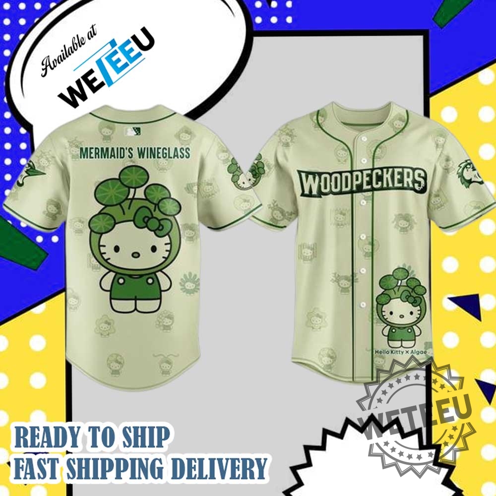 "Unique Edmonton Oilers and Dodgers Jerseys: Celebrate Pride and Anime" 23 Hello Kitty X Algae Woodpeckers Limited Edition Baseball Jersey