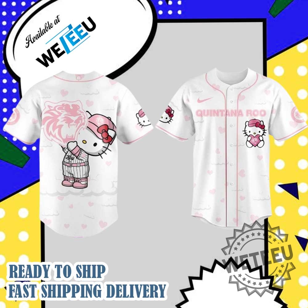 Tigres De Quintana Hello Kitty Night Plush 2025 Baseball Jersey