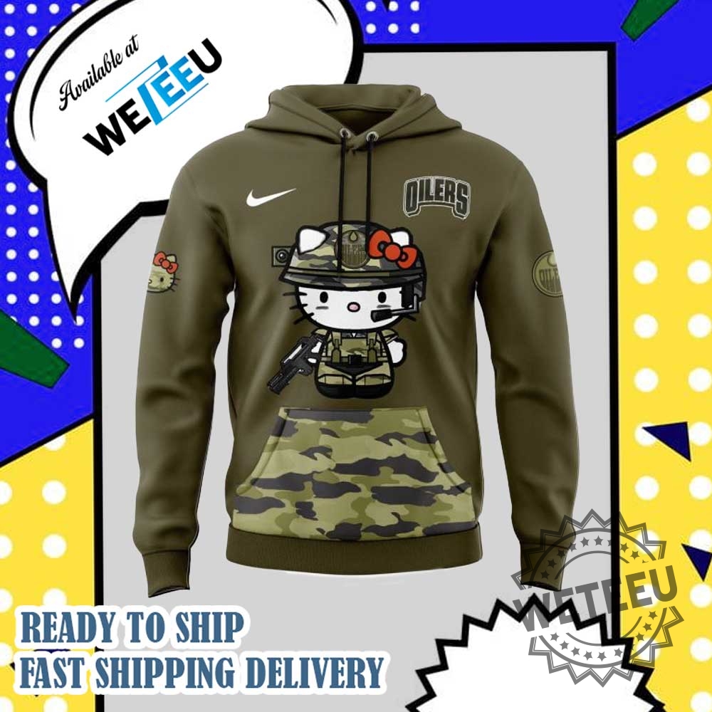 Hello Kitty X Edmonton Oilers Special Veterans Day All Over Print Hoodie 4 Hello Kitty x Edmonton Oilers Special Veterans Day All Over Print Hoodie