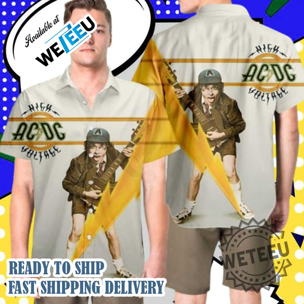 Acdc High Voltage Dragonfly Hawaiian Shirt