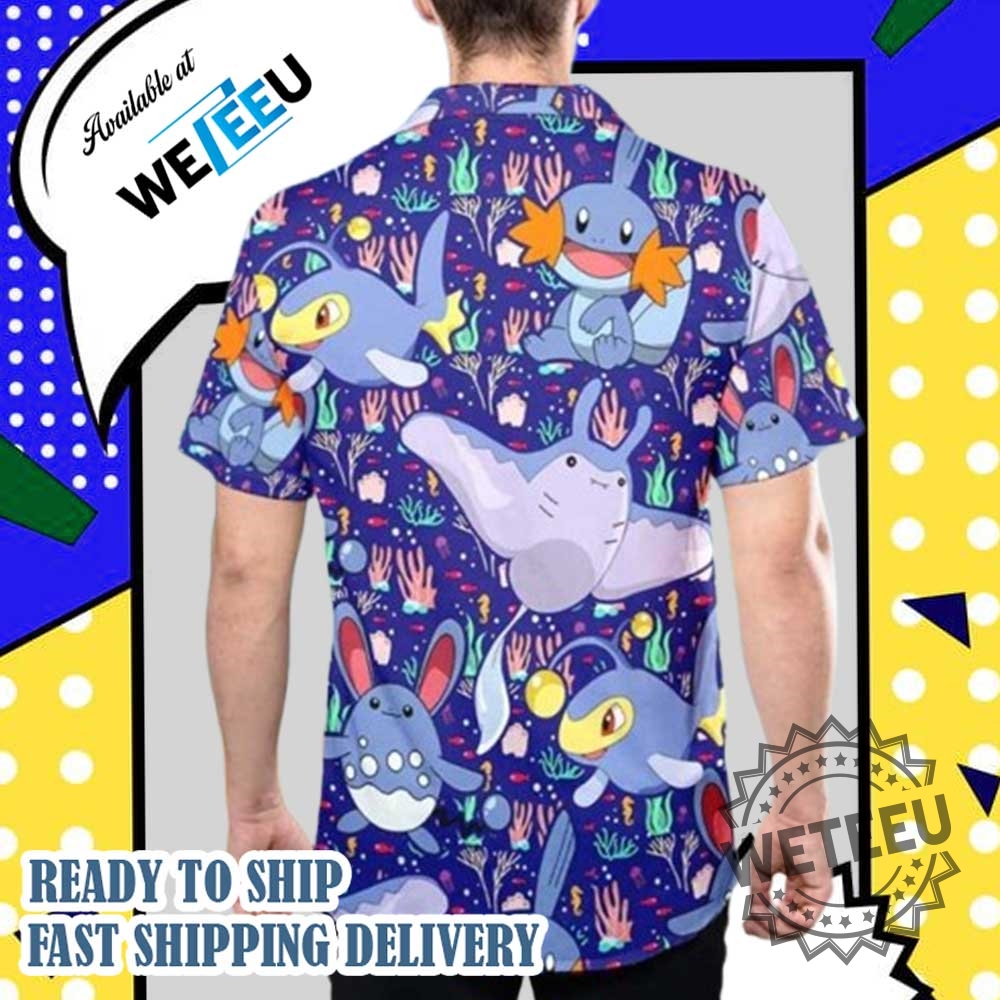Fish Pokemon Japanese Anime Hawaiian Shirt 3 Fish Pokemon Japanese Anime Hawaiian Shirt