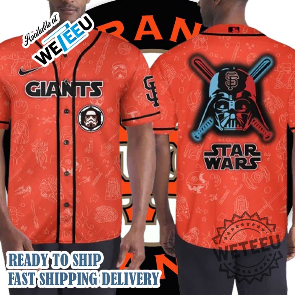 San Francisco Giants Star Wars Orange Baseball Jersey 3 San Francisco Giants Star Wars Orange Baseball Jersey