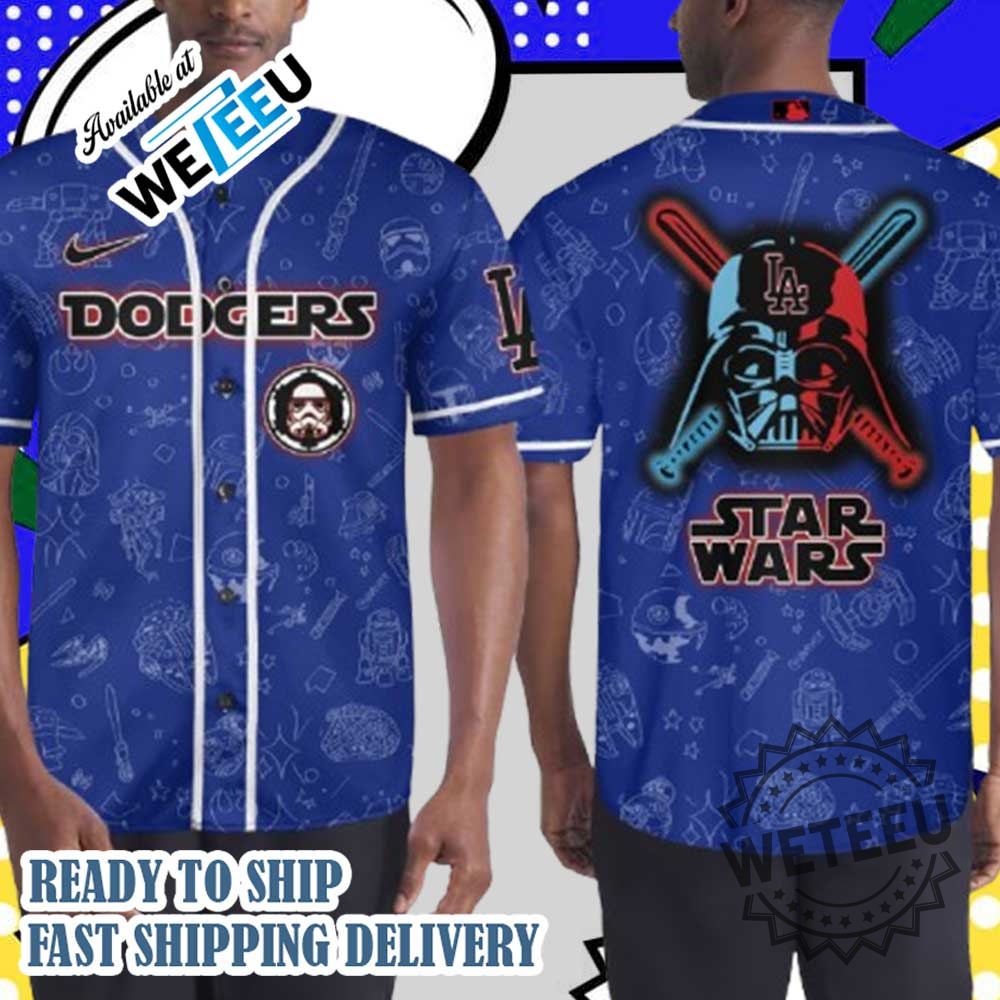 Los Angeles Dodgers Star Wars Blue Baseball Jersey