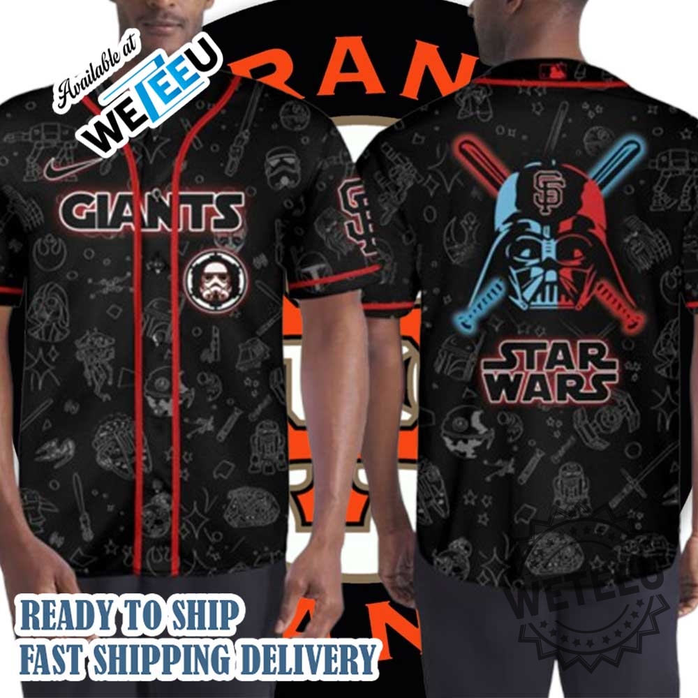 San Francisco Giants Star Wars Black Baseball Jersey 3 San Francisco Giants Star Wars Black Baseball Jersey