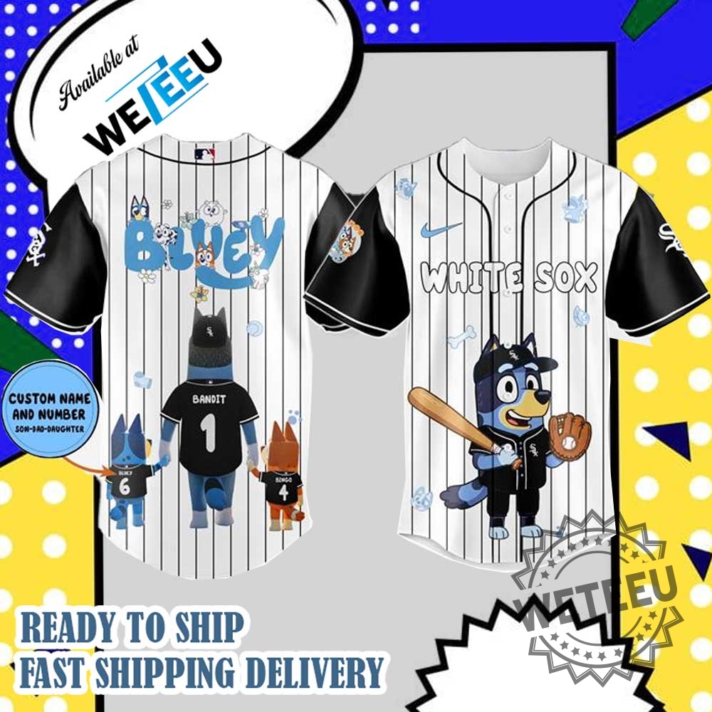 Bluey Chicago White Sox Happy Fathers Day Baseball Jersey