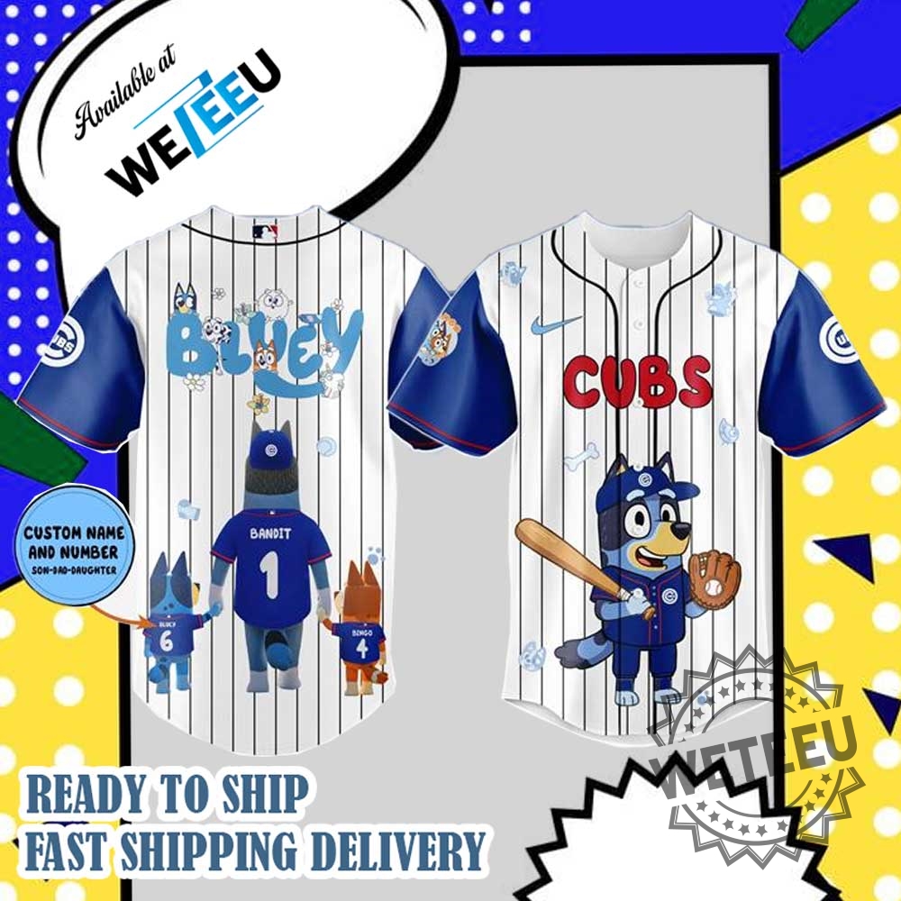 Bluey Chicago Cubs Happy Fathers Day Baseball Jersey 3 Bluey Chicago Cubs Happy Father’s Day Baseball Jersey