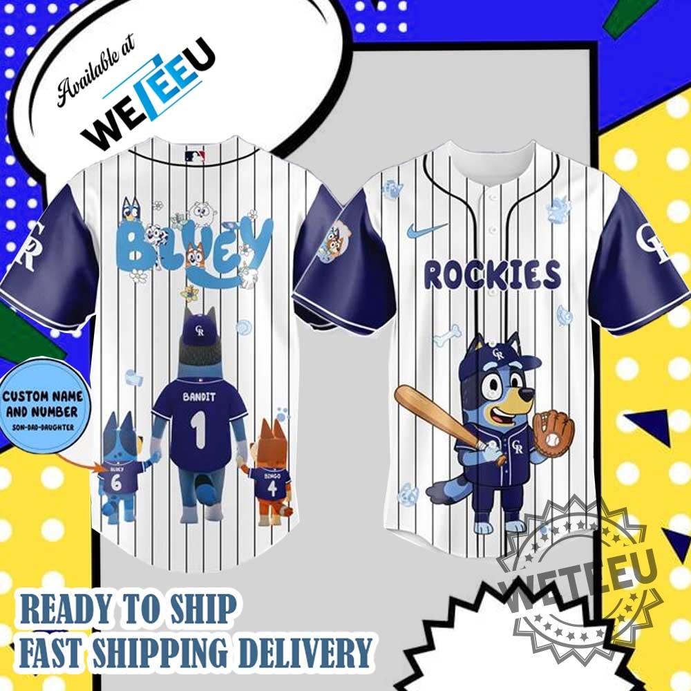 Bluey Colorado Rockies Happy Fathers Day Baseball Jersey