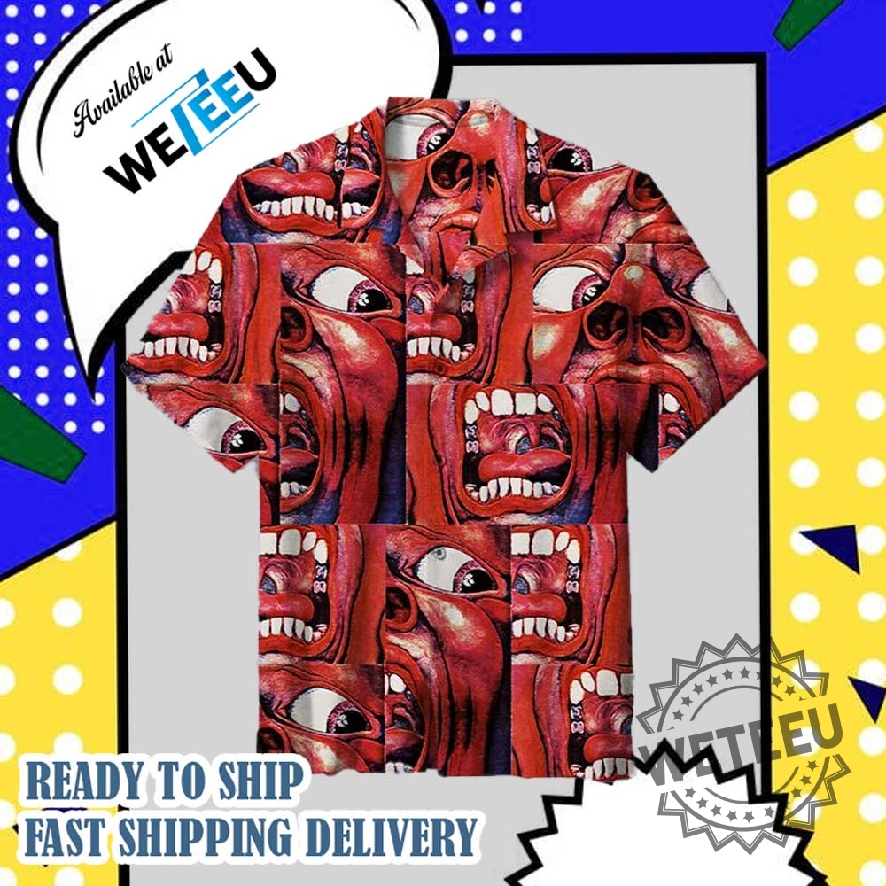 In The Court Of King Crimson Screaming Face Hawaiian Shirt