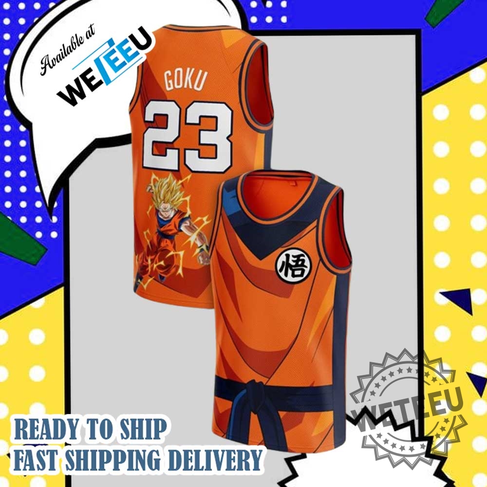 Goku Dragon Ball Z Basketball Jersey Saiyan Power Anime Tank Top