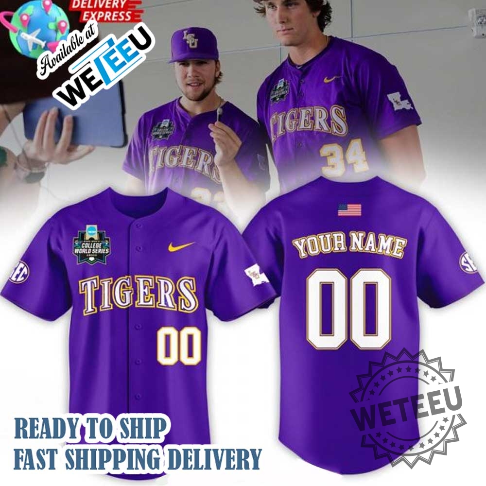 Lsu Tigers 2025 Ncaa College World Series Special Baseball Jersey 3 LSU Tigers 2025 NCAA College World Series Special Baseball Jersey