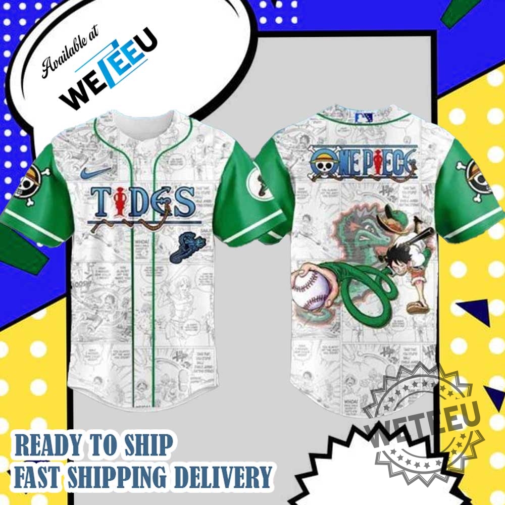 "Top 5 Must-Have Baseball Jerseys and Shirts for 2025" 28 Anime Norfolk Tides One Piece Night Game Auction Jersey