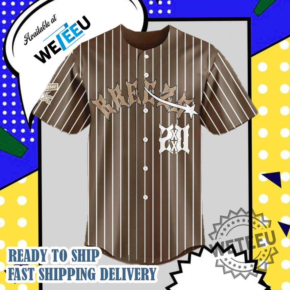 Chris Brown X Breezy Bowl 20 Special Baseball Jersey 5 Chris Brown x Breezy Bowl 20 Special Baseball Jersey