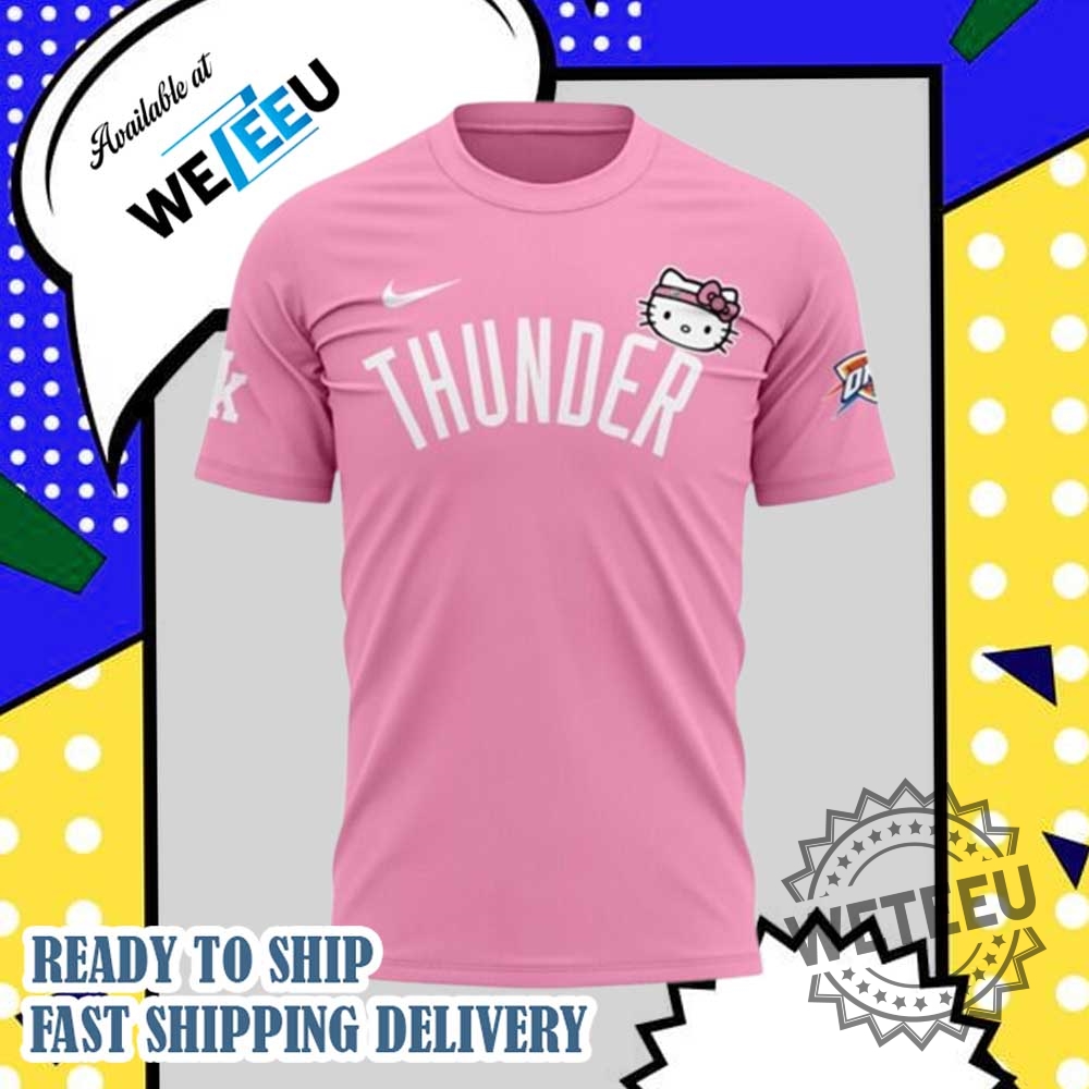 Pink Oklahoma City Thunder 2025 Hello Kitty All Over Print Tshirt 7 Pink Oklahoma City Thunder 2025 Hello Kitty All Over Print T-shirt