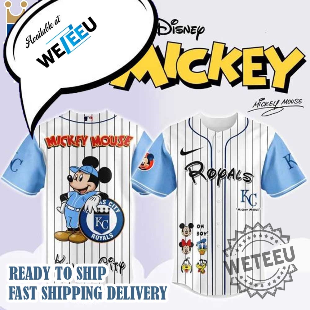 Mlb Kansas City Royals X Mickey Mouse And Friends Baseball Jersey 3 MLB Kansas City Royals X Mickey Mouse And Friends Baseball Jersey