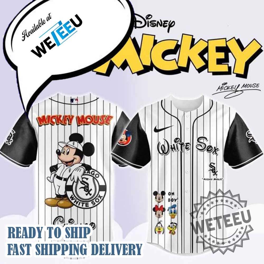 Mlb Chicago White Sox X Mickey Mouse And Friends Baseball Jersey 3 MLB Chicago White Sox X Mickey Mouse And Friends Baseball Jersey