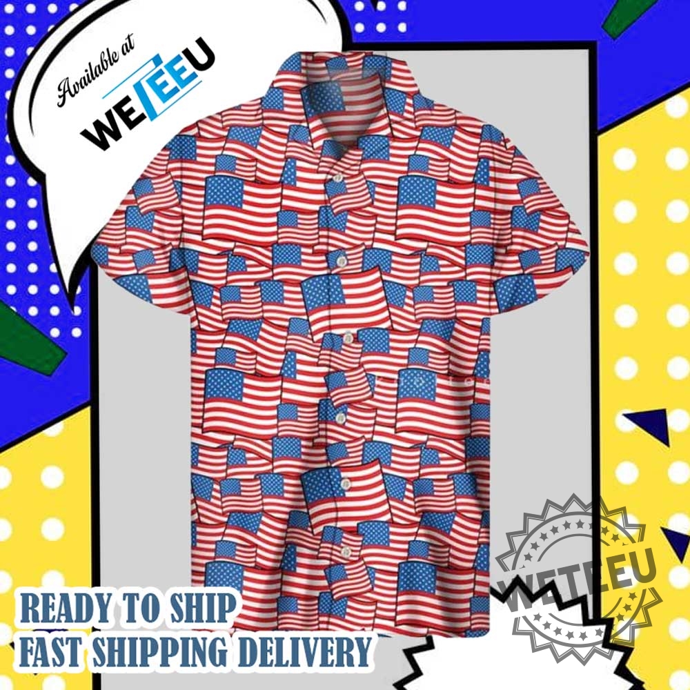 4Th Of July Usa Flag Pattern Hawaiian Shirt