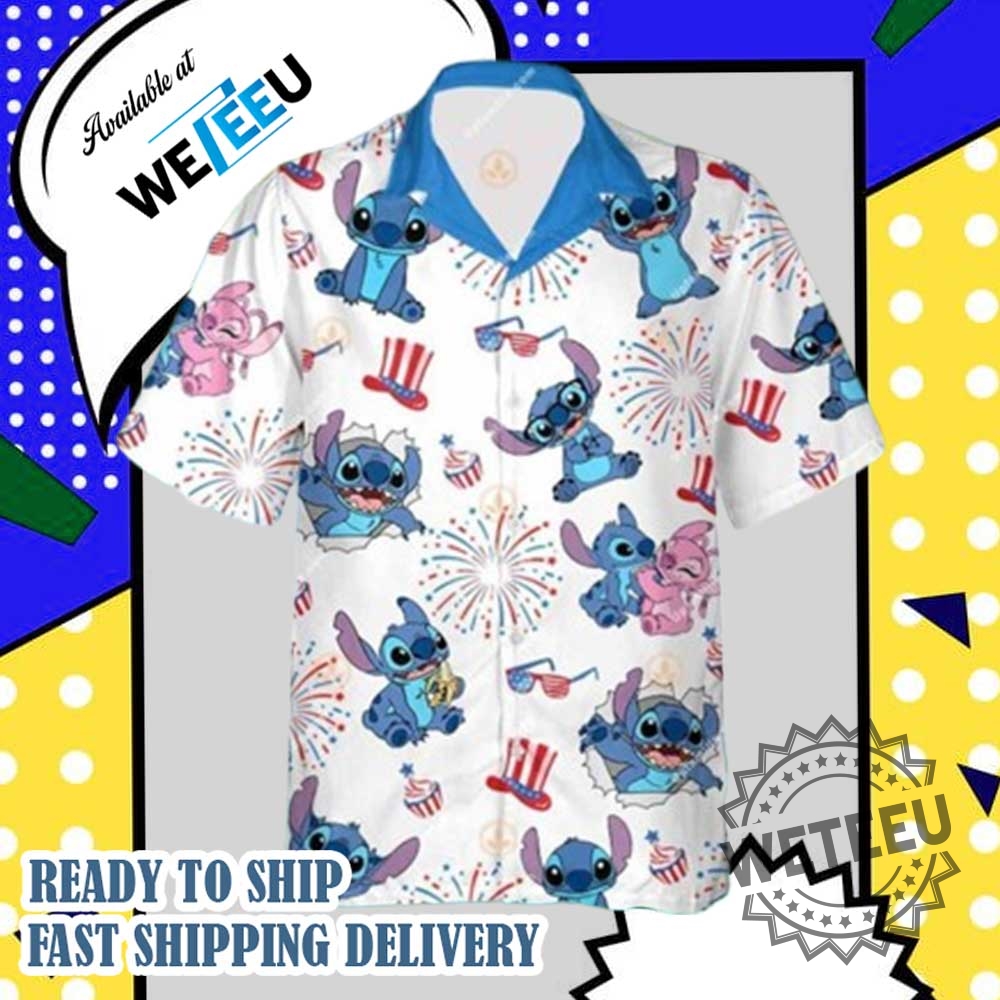 4Th Of July Lilo And Stitch Hawaiian Shirt
