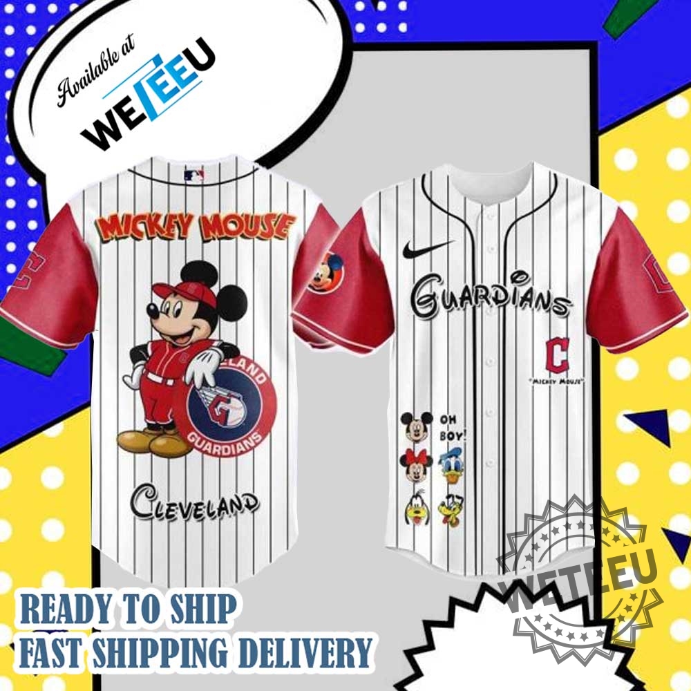 Mlb Cleveland Guardians X Mickey Mouse And Friends Baseball Jersey