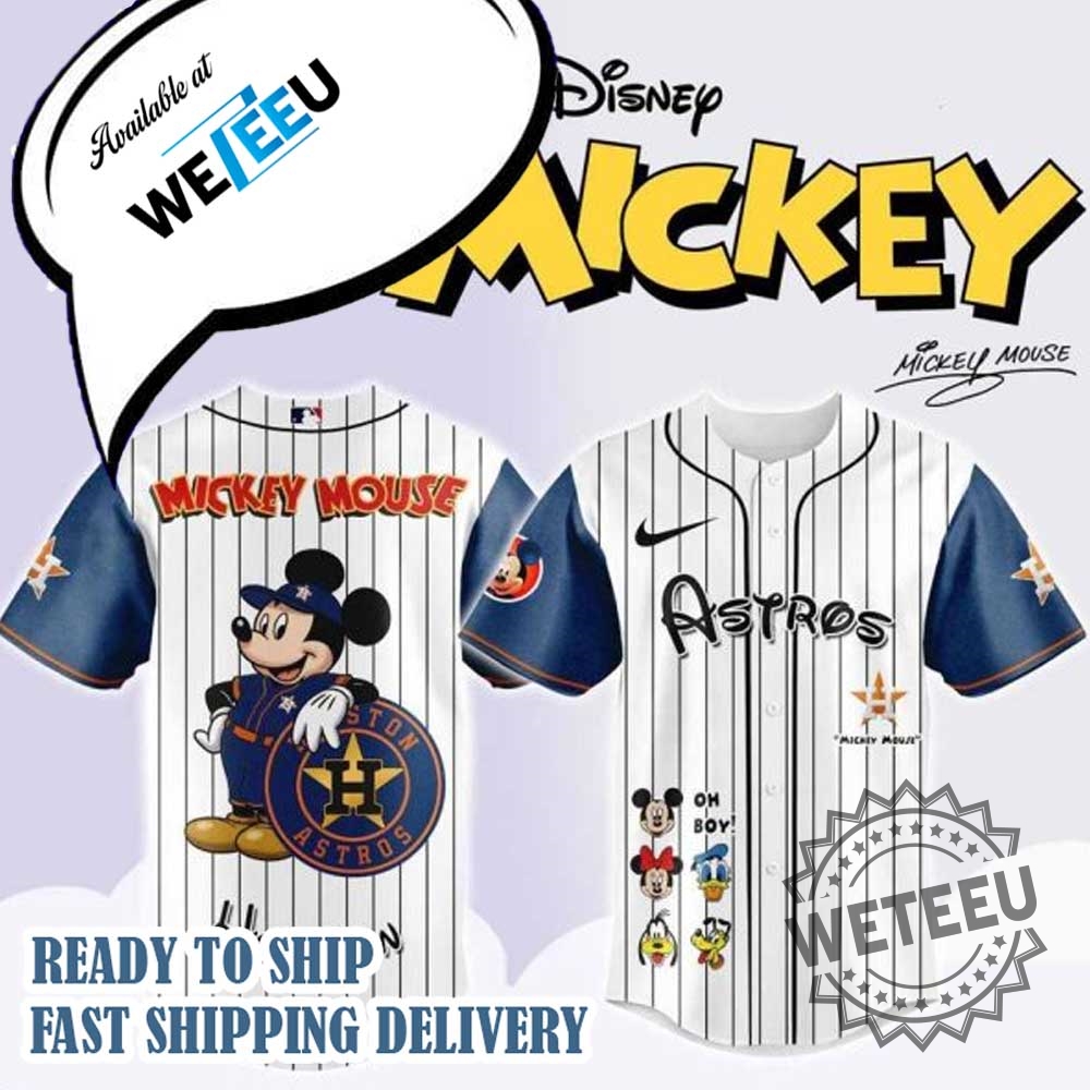 Mlb Houston Astros X Mickey Mouse And Friends Baseball Jersey 3 MLB Houston Astros X Mickey Mouse And Friends Baseball Jersey