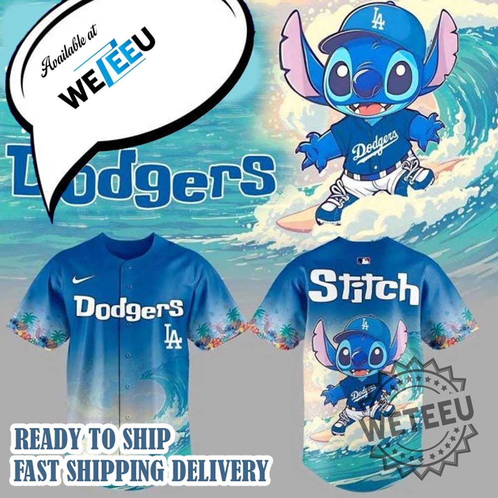 Los Angeles Dodgers X Stitch Aloha Baseball Jersey 2025 3 Los Angeles Dodgers x Stitch Aloha Baseball Jersey 2025