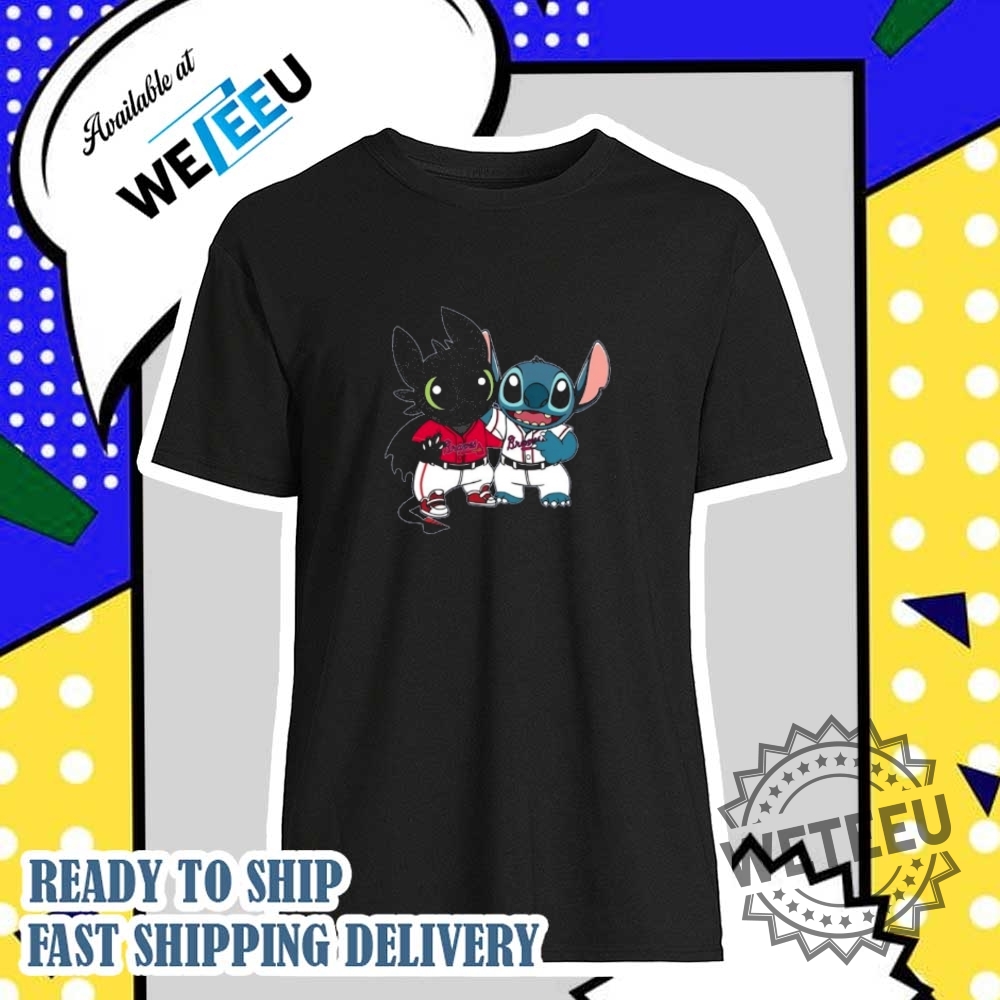 Braves X Stitch And Toothless Shirt