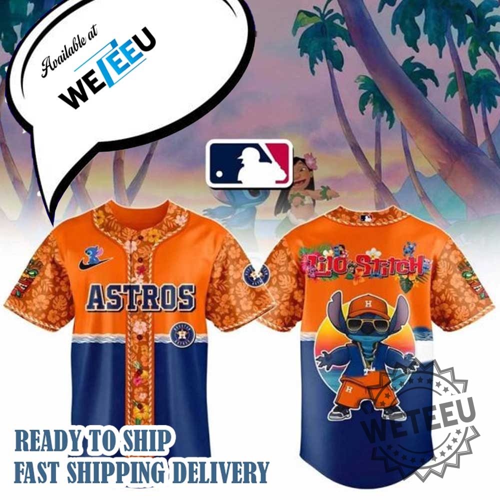 Lilo And Stitch X Astros Mlb All Team Floral Jersey Astros 3 Lilo And Stitch X Astros MLB All Team Floral Jersey Astros
