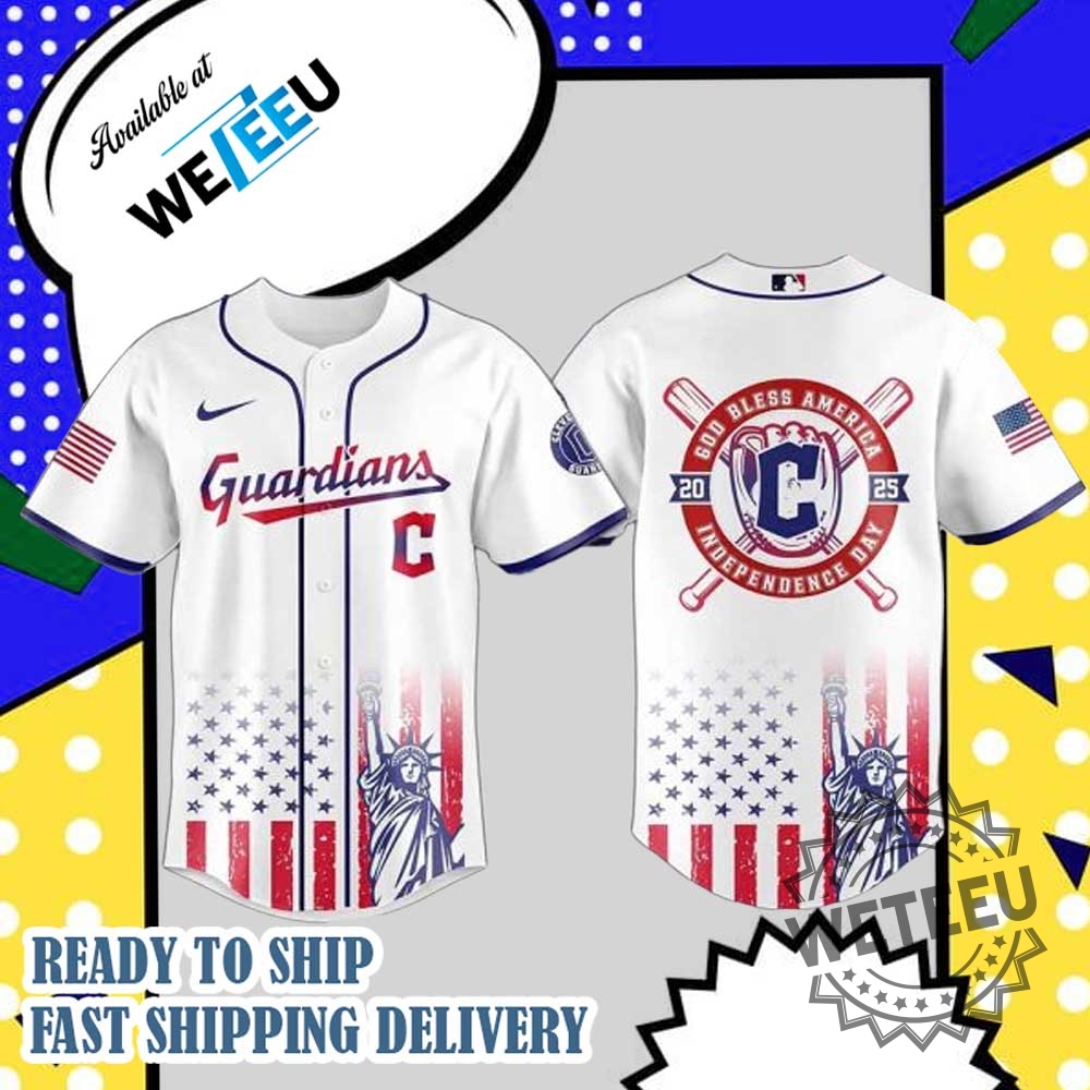 "Shop Lilo and Stitch MLB Floral Jerseys for All Teams" 16 Cleveland Guardians America Independence Day 2025 Baseball Jersey
