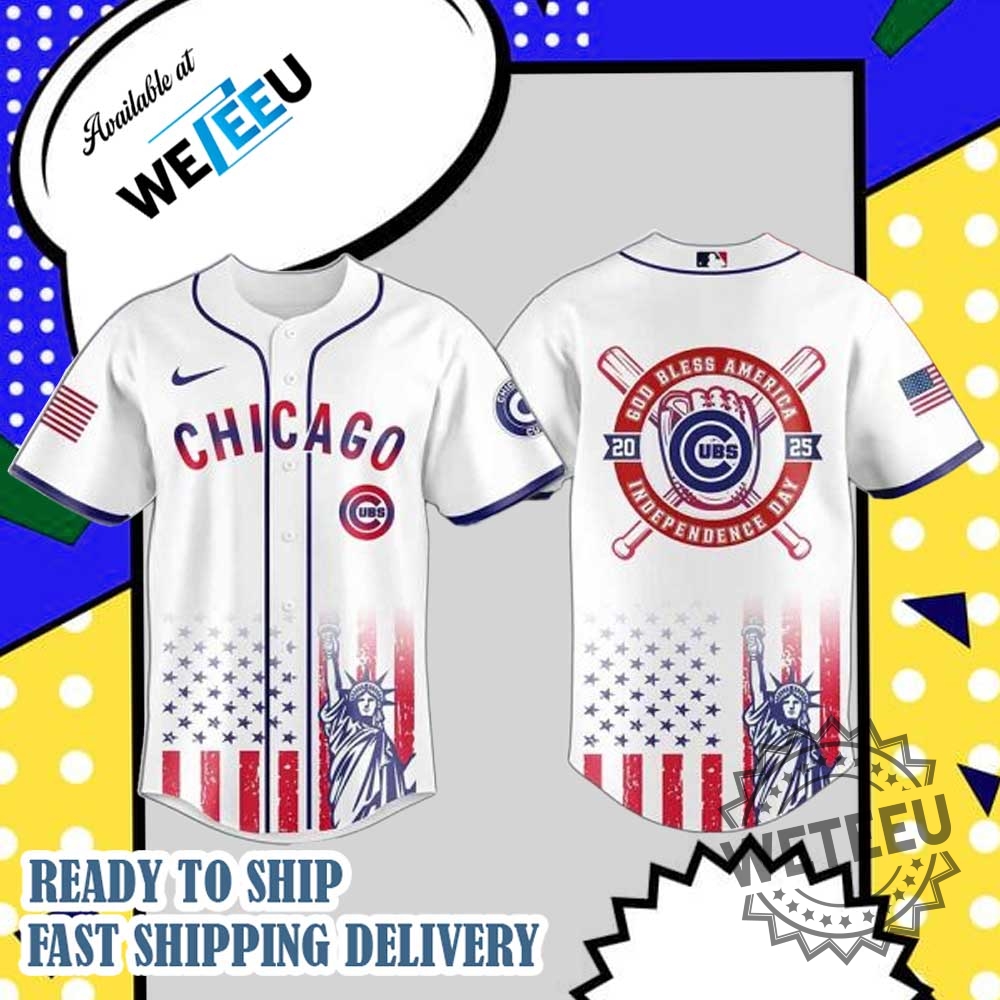 "Shop Lilo and Stitch MLB Floral Jerseys for All Teams" 20 Chicago Cubs America Independence Day 2025 Baseball Jersey