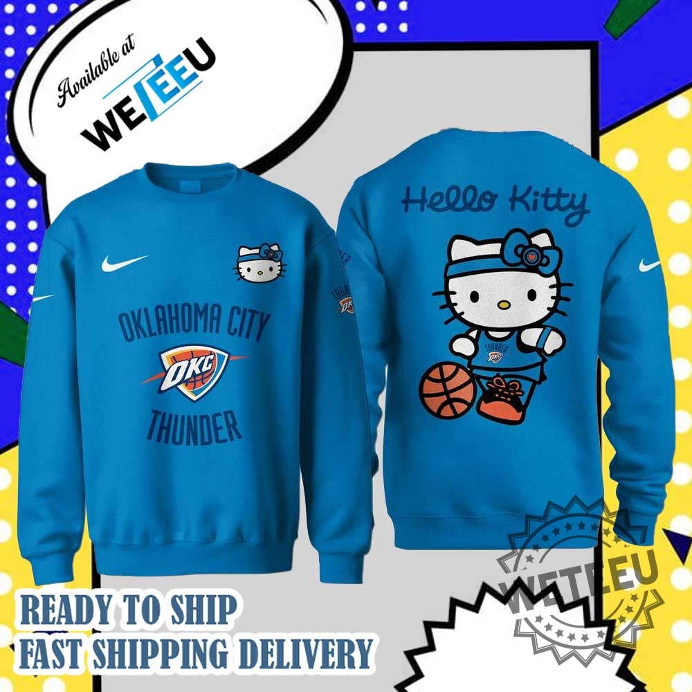 Blue Nba Oklahoma City Thunder Hello Kitty Hoodie 4 Blue NBA Oklahoma City Thunder Hello Kitty Hoodie