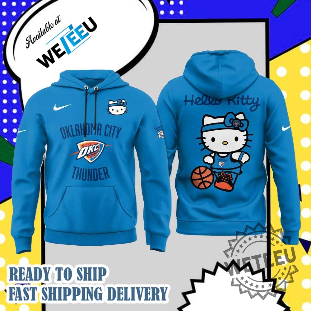 Blue Nba Oklahoma City Thunder Hello Kitty Hoodie 5 Blue NBA Oklahoma City Thunder Hello Kitty Hoodie