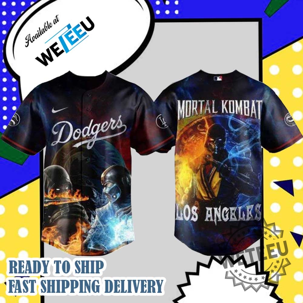 "Shop Trendy Thunder X Hello Kitty, Snoopy LSU Champions Gear" 15 Los Angeles Dodgers X Mortal Kombat Night Baseball Jersey