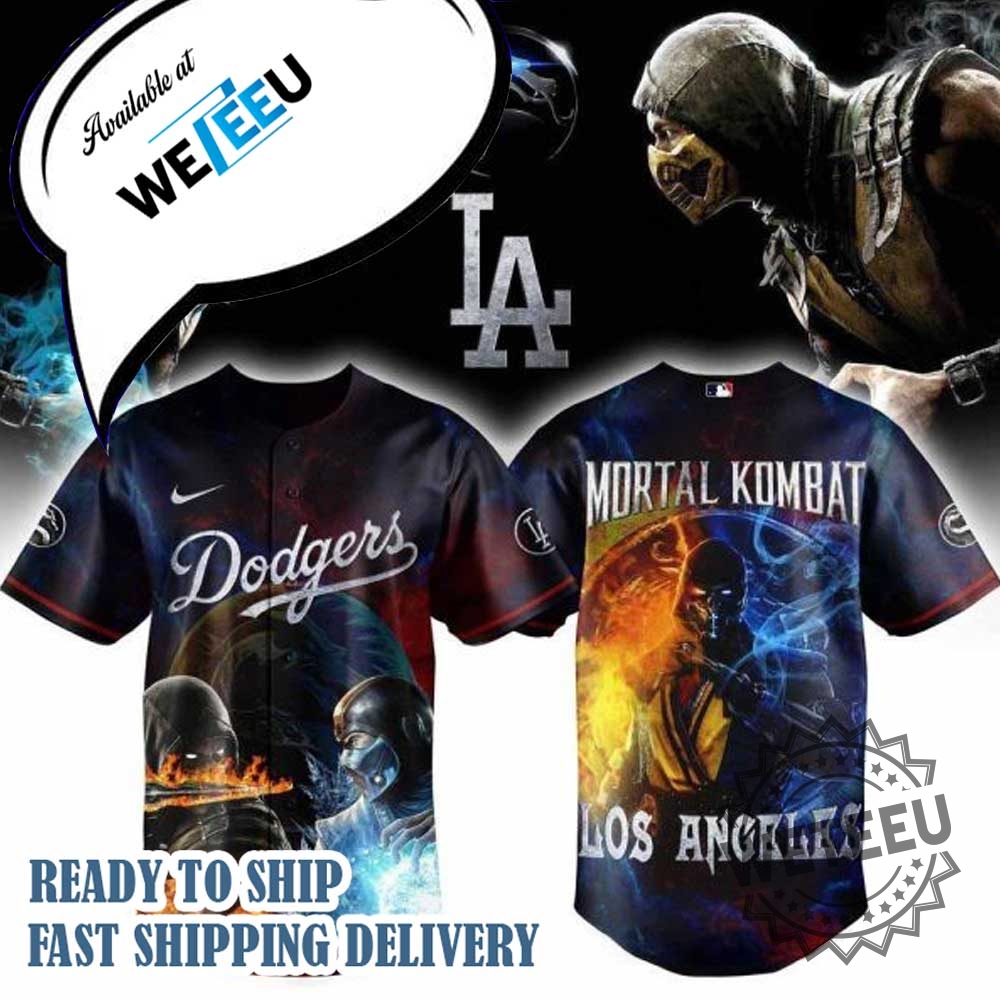 Los Angeles Dodgers X Mortal Kombat Night Baseball Jersey 3 Los Angeles Dodgers X Mortal Kombat Night Baseball Jersey