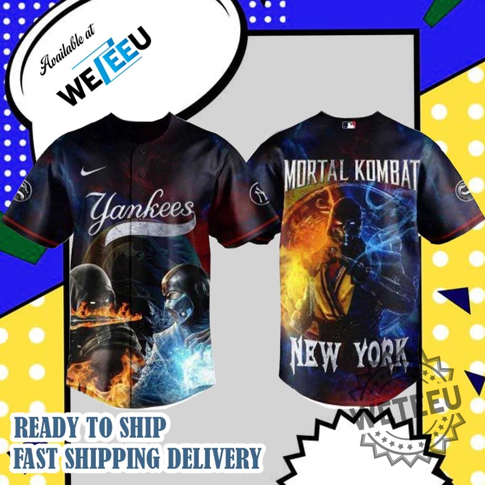 "Shop Trendy Thunder X Hello Kitty, Snoopy LSU Champions Gear" 17 New York Yankees X Mortal Kombat Night Baseball Jersey