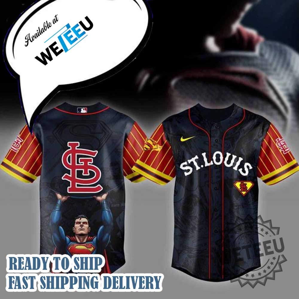 St Louis Cardinals Mlb X Superman Personalized Baseball Jersey 3 St Louis Cardinals MLB x Superman Personalized Baseball Jersey