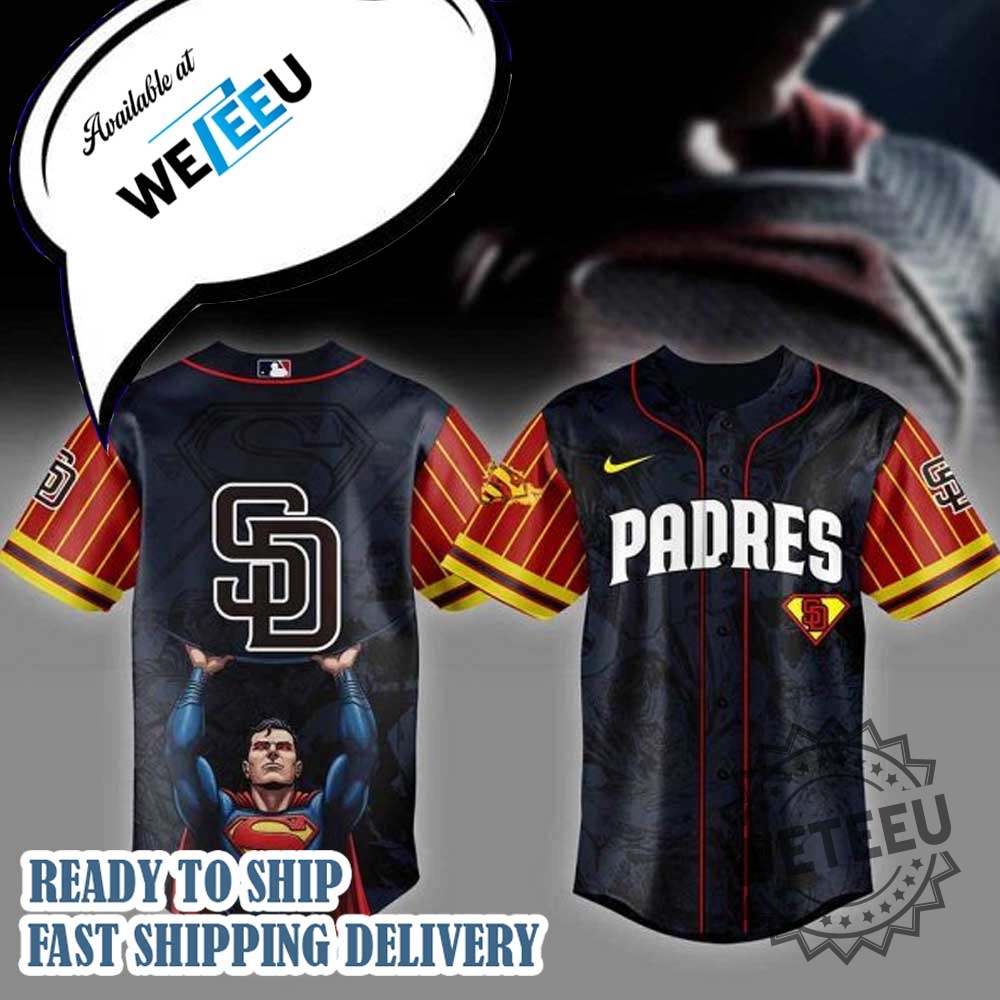 San Diego Padres Mlb X Superman Personalized Baseball Jersey 3 San Diego Padres MLB x Superman Personalized Baseball Jersey
