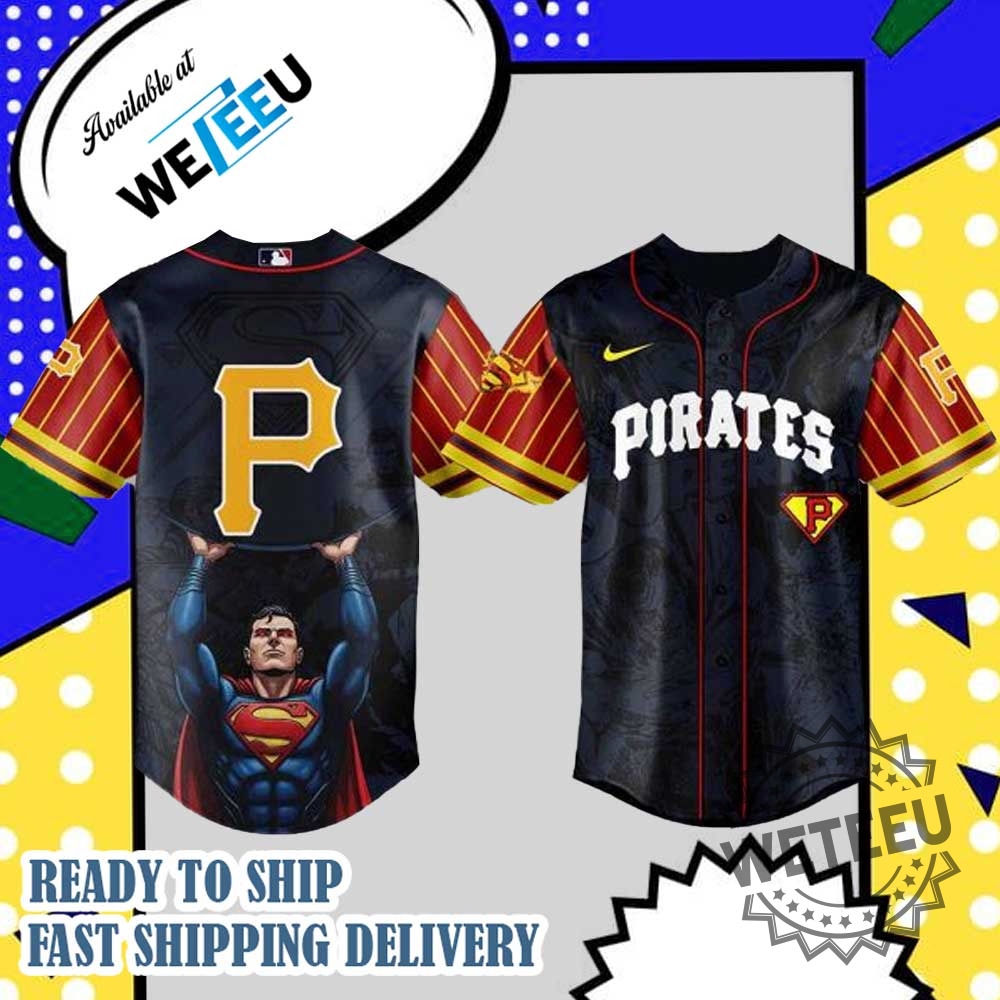 "Shop Trendy Thunder X Hello Kitty, Snoopy LSU Champions Gear" 39 Pittsburgh Pirates Mlb X Superman Personalized Baseball Jersey