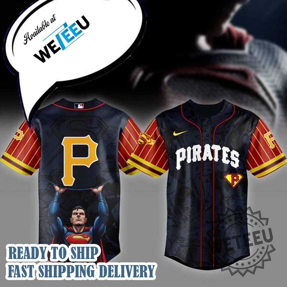 Pittsburgh Pirates Mlb X Superman Personalized Baseball Jersey 3 Pittsburgh Pirates MLB x Superman Personalized Baseball Jersey