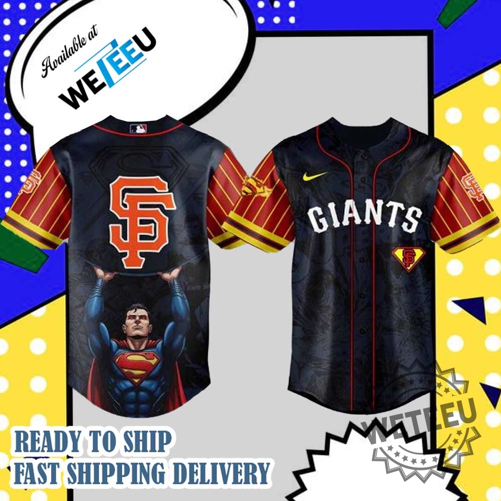 "Shop Trendy Thunder X Hello Kitty, Snoopy LSU Champions Gear" 40 San Francisco Giants Mlb X Superman Personalized Baseball Jersey