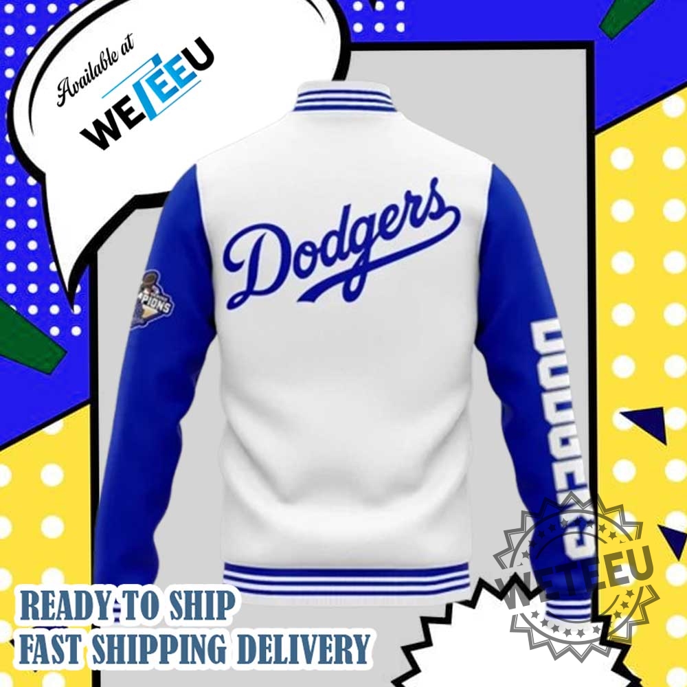 Los Angeles Dodgers World Series Champions 2025 Blue White Baseball Jacket 4 Los Angeles Dodgers World Series Champions 2025 Blue White Baseball Jacket