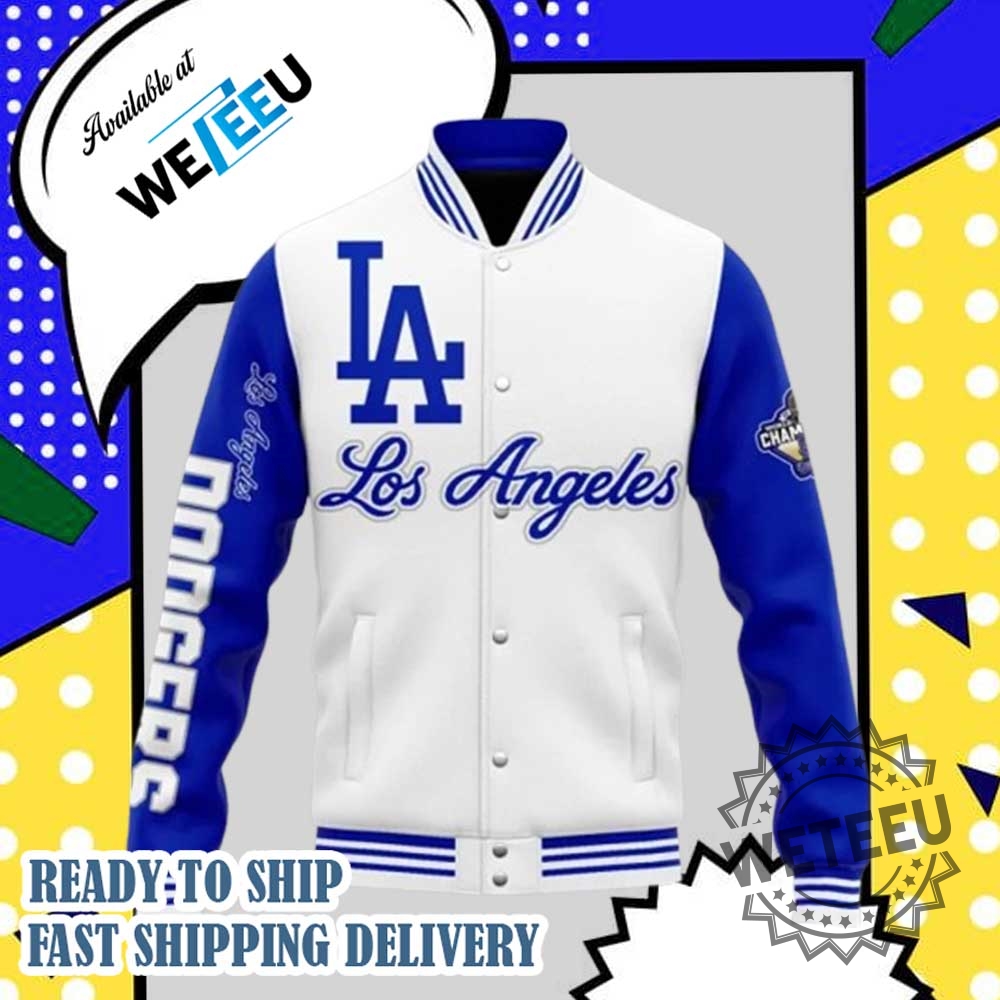 Los Angeles Dodgers World Series Champions 2025 Blue White Baseball Jacket 5 Los Angeles Dodgers World Series Champions 2025 Blue White Baseball Jacket